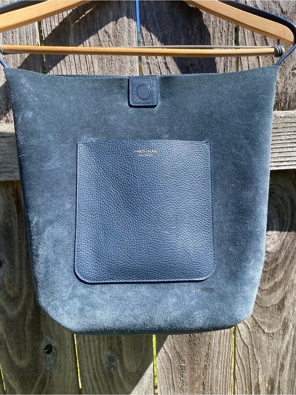 MANSUR GAVRIEL EVERYDAY CABAS LEATHER BLUE POSITANO - Picture 9 of 16